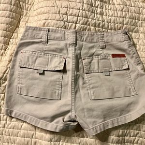 Abercrombie & Fitch Women Pleated Khaki Chino Cuffed Shorts
